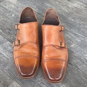 Florsheim Men's Tan Leather Double Monk Strap Oxfords